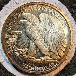 1942 Walking Liberty Proof Half Dollar. Old, Light Cleaning -Retoned. Pretty