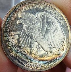 1942 Walking Liberty Proof Half Dollar. Old, Light Cleaning -Retoned. Pretty