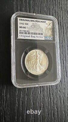 1942 Walking Liberty Silver Half Dollar First Ever Relic Label NGC MS66