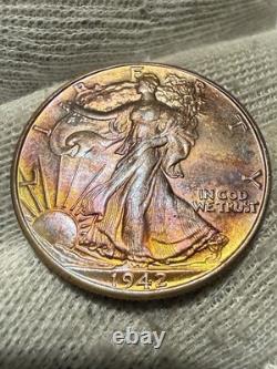 1942 Walking Liberty Silver Half Dollar Gem BU- UNC PQ Original Beauty? Toned