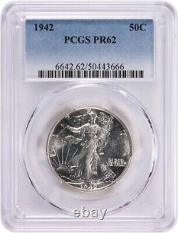 1942 Walking Liberty Silver Half Dollar PR62 PCGS