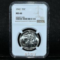 1942-p Walking Liberty Half Dollar Ngc Ms-66 50c Uncirculated 002 Trusted