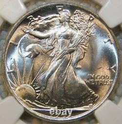 1943 50C Silver Walking Liberty Half Certified NGC MS66+ Lustrous Sharp