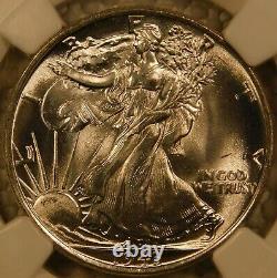 1943 50C Silver Walking Liberty Half Certified NGC MS66+ Lustrous Sharp