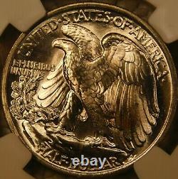 1943 50C Silver Walking Liberty Half Certified NGC MS66+ Lustrous Sharp