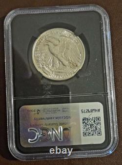 1943 90% Silver Walking Liberty Slab With Original Bag Fragment NGC BU