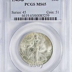 1943-D Liberty Walking Half Dollar PCGS MS-65 Mint State 65