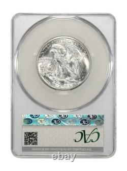 1943 D Walking Liberty 50c Cac Ms64 Just Graded Blast White