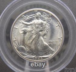 1943 D Walking Liberty Half Dollar 50c PCGS MS64 #752 OGH Old Green ECC&C, Inc