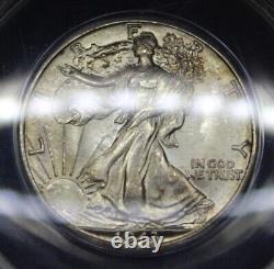 1943 D Walking Liberty Half Dollar ANACS MS 65 Bronze Color Toning Silver Coin