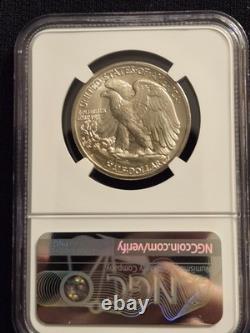 1943-D Walking Liberty Silver Half Dollar Graded by NGC as MS-66