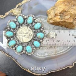 1943 Genuine 90% Silver Walking Liberty Half Dollar Coin withTurquoise Uni Pendant