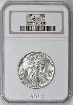 1943 Liberty Walking Half Dollar Ngc Ms65