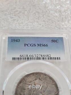 1943 MS66 PCGS Walking Liberty Silver Half Dollar -SEE STORE WW1-WW2 MEDALS