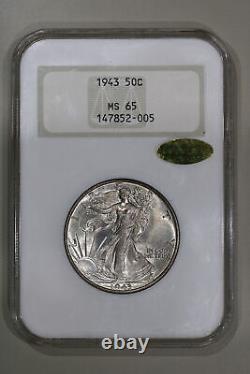 1943 Obverse (MS65 Gold CAC) Walking Liberty Half Dollar NGC Old Fatty Holder