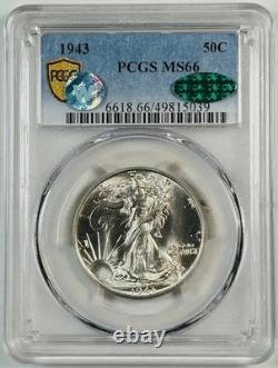 1943 P Walking Liberty Half Dollar PCGS MS-66 CAC Sight White
