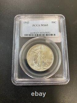 1943 P Walking Liberty Half Dollar Pcgs Ms-65 Uncirculated Certified 50c
