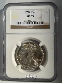 1943 P Walking Liberty Silver Half Dollar NGC MS65 Stunning Blazer