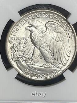 1943 SILVER Walking Liberty Half Dollar NGC Graded MS 64