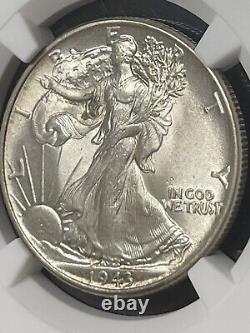 1943 SILVER Walking Liberty Half Dollar NGC Graded MS 64