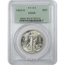 1943 S Liberty Walking Half Dollar MS 65 PCGS Silver Unc SKUCPC9212