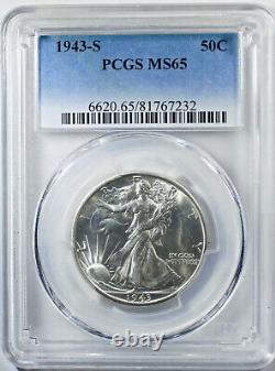 1943-S Liberty Walking Half Dollar PCGS MS-65 Mint State 65
