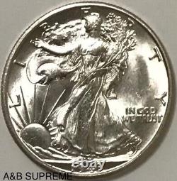 1943 S Walking Liberty Half Dollar From OBW Roll Estate CH-GEM Bu Unc 90% Silver