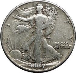 1943 WALKING LIBERTY Half Dollar Bald Eagle United States Silver Coin i44691