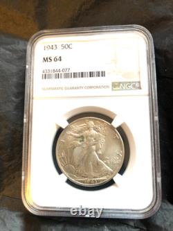 1943 Walking Liberty 50C MS64 NGC. Original Mint Luster