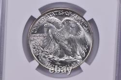1943 Walking Liberty Half Dollar 50c MS65 NGC Miles Standish Label