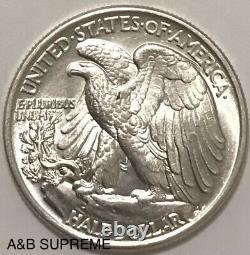 1943 Walking Liberty Half Dollar Gem Bu Uncirculated 90% Silver