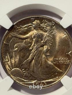 1943 Walking Liberty Half Dollar NGC MS64 Silver 50C Gem BU Free Shipping