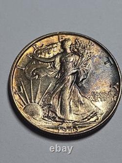 1943 Walking Liberty Half Dollar P Insane Color
