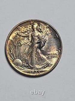 1943 Walking Liberty Half Dollar P Insane Color