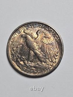 1943 Walking Liberty Half Dollar P Insane Color