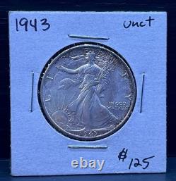 1943 Walking Liberty Half Dollar Uncirculated Plus Condition