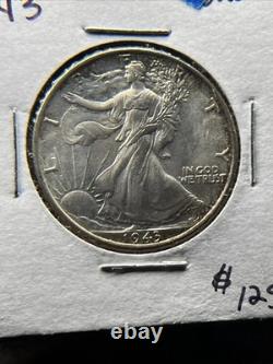 1943 Walking Liberty Half Dollar Uncirculated Plus Condition