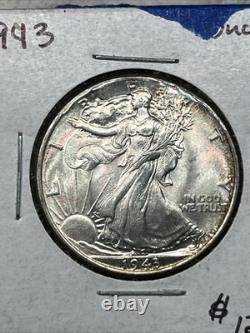 1943 Walking Liberty Half Dollar Uncirculated Plus Condition