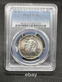 1943 Walking Liberty Half PCGS MS64 Toned Silver 50C Coin Lustrous Beauty