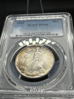 1943 Walking Liberty Half PCGS MS64 Toned Silver 50C Coin Lustrous Beauty