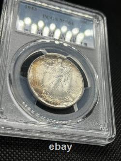 1943 Walking Liberty Half PCGS MS64 Toned Silver 50C Coin Lustrous Beauty
