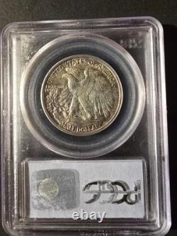 1943 Walking Liberty Silver Half Dollar GEM TONER withPEACH, PCGS MS-66 FREE SHIP