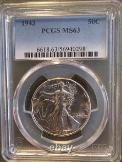 1943 Walking Liberty Silver Half Dollar MS63 PCGS
