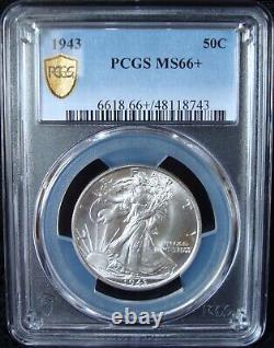 1943 Walking Liberty Silver Half Dollar PCGS MS 66+ Gold Shield