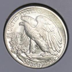 1943-d Walking Liberty Half Dollar- Gem Bu Gem Brilliantly Uncirculated