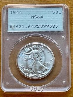 1944 50¢ Walking Liberty Half Dollar PCGS MS64 Old Green Rattler FREE SHIPPING