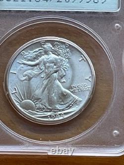 1944 50¢ Walking Liberty Half Dollar PCGS MS64 Old Green Rattler FREE SHIPPING