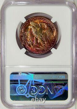 1944-D 50c NGC MS 67+ LOW POP WALKING LIBERTY HALF DOLLAR WITH COLOR
