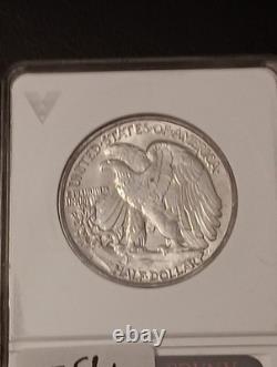 1944-D Walking Liberty Half ANACs Soapbox Vintage Old Holder MS64