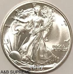1944 D Walking Liberty Half Dollar From Obw Roll Choice-gem Bu Unc. 90% Silver